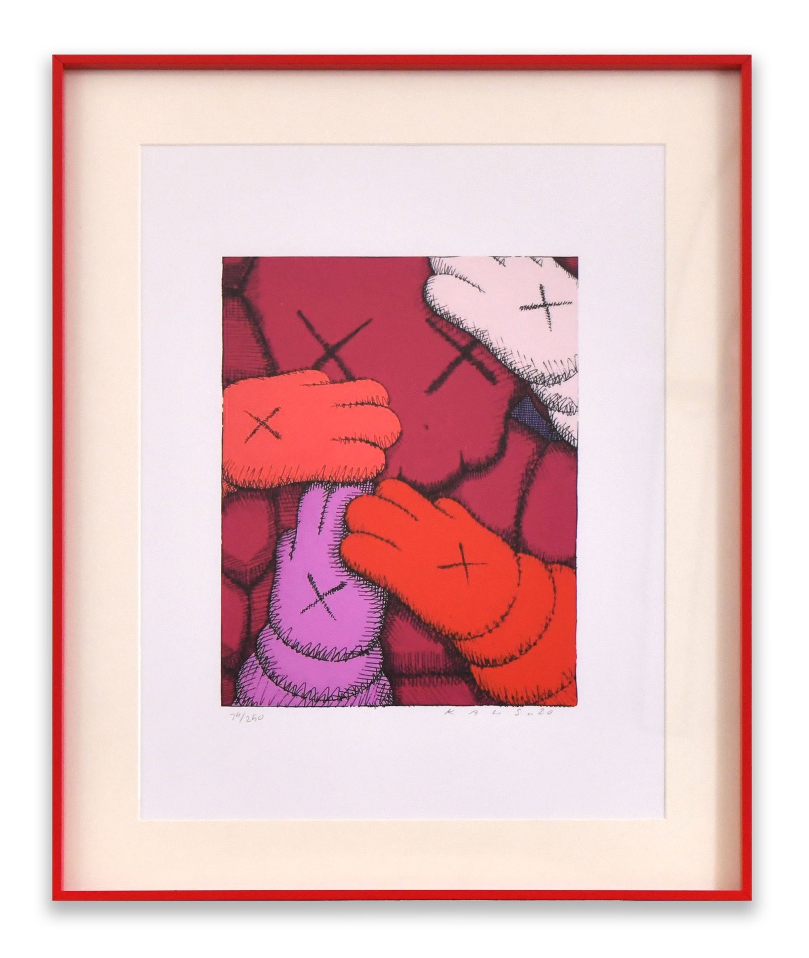 KAWS URGE 2 Screenprint: All measured values are approximate. Dimensions: 50x40 cm(19 5/8x15 3/4 in) Dimensions: 50x40 cm Provenance and Authenticity: Private collection. Presented as an attributed work associ