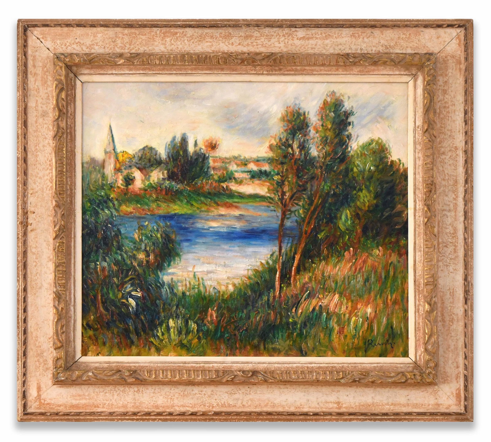 Pierre-Auguste Renoir (1841-1919), Attributed to, Oil on Canvas: All measured values are approximate. Dimensions: Image size: 45.2x53 cm.(17 3/4x20 7/8 in) Outer frame size: 65x72.5 cm. (25 5/8x28 1/2 in) PIERRE-AUGUSTE RENOIR (1841-1919), ATTRIBUTED TO, OIL ON
