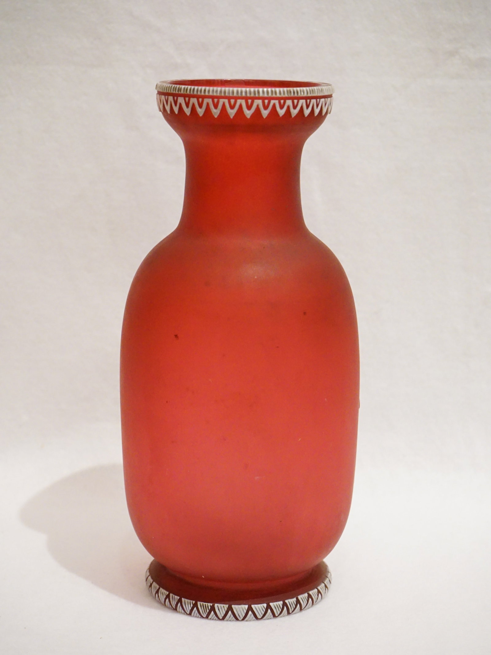 An English Red Cameo Glass Vase with Floral Bouquet Circa 1890 - 3