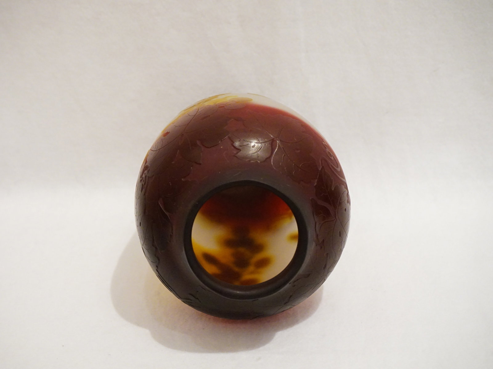 Emile Galle, Art Nouveau Multi Colored Grapes Cameo Glass Vase - 8