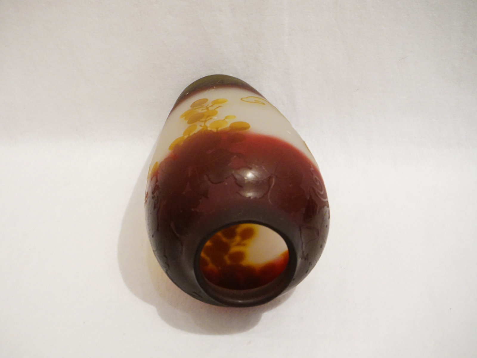 Emile Galle, Art Nouveau Multi Colored Grapes Cameo Glass Vase - 9