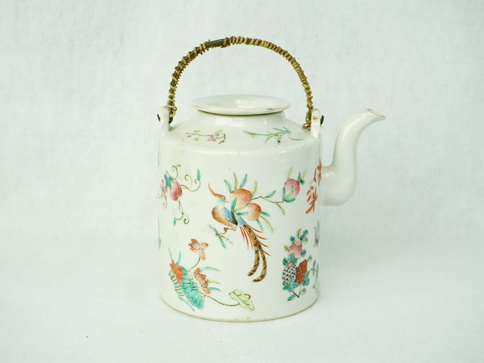 Chinese Export Famille Rose 'Flower and Insect' Teapot: Approximate size: H:5.5 in Shipping: We offer in-house shipping services for most small items. This means that we will take care of packing and shipping the items directly to you. For larger or specia