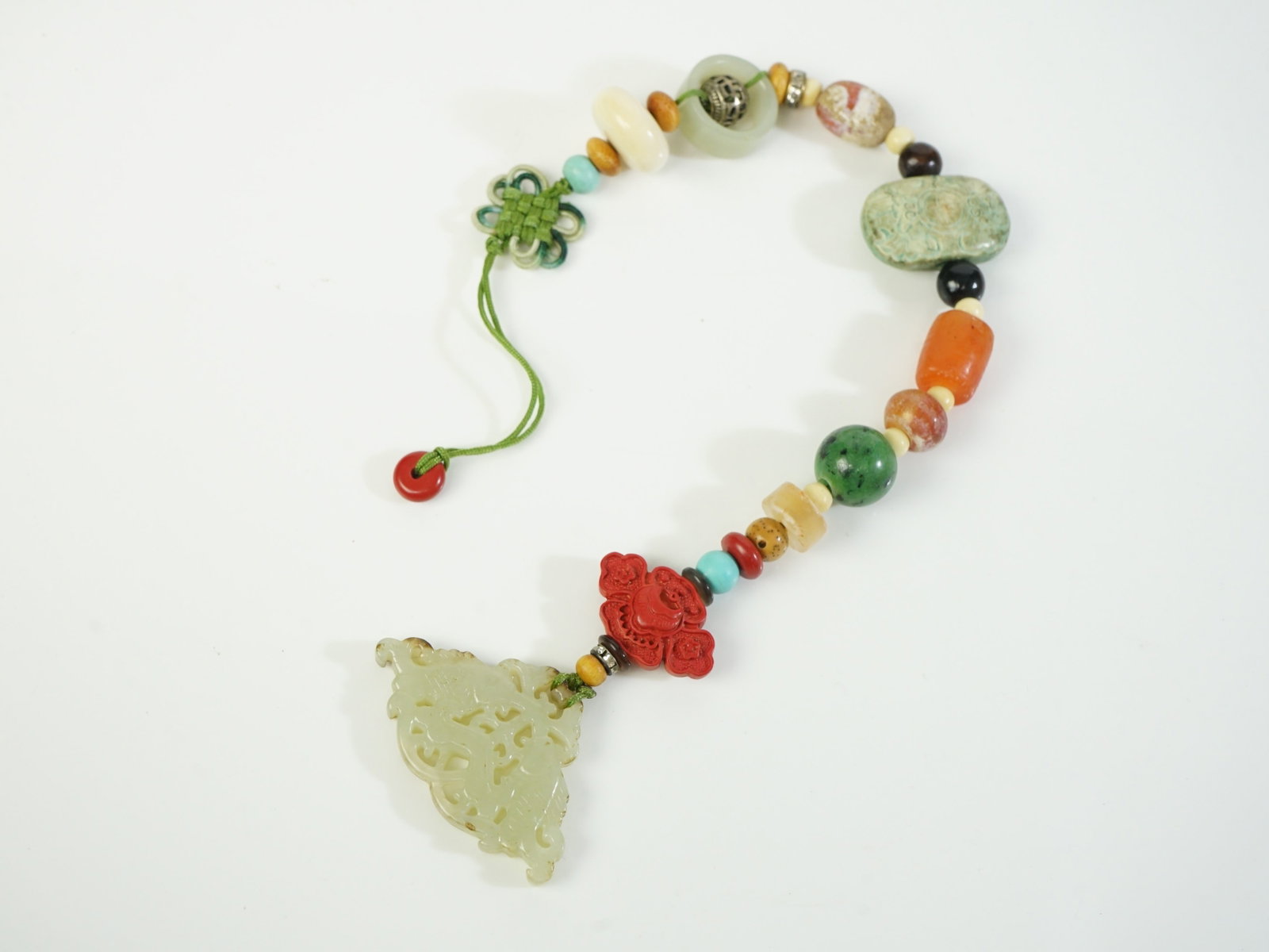 Chinese Multi Stone Bead Necklace with Double-Fish Jade Pendant: Approximate size: L:14 in,pendant 2x1.25 in Shipping: We offer in-house shipping services for most small items. This means that we will take care of packing and shipping the items directly to you. For