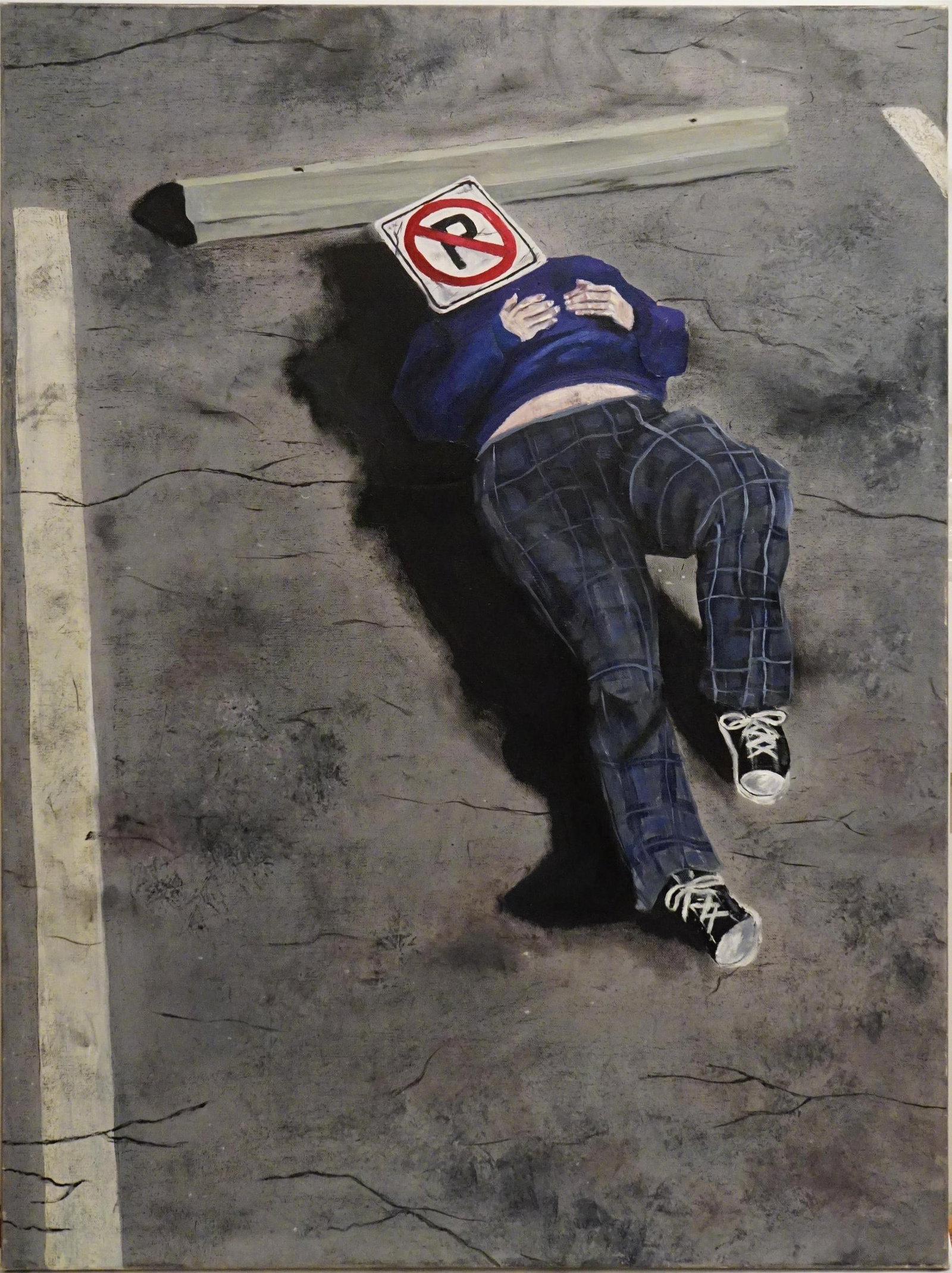 Contemporary Figurative Oil on Canvas, "Sign of Restraint," 2024: Approximate size:30x40 in Shipping: We offer in-house shipping services for most small items. This means that we will take care of packing and shipping the items directly to you. For larger or special