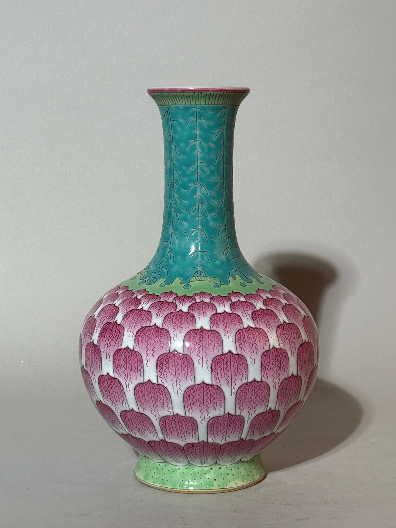 A Chinese Famille-Rose 'Lotus' Vase: 9"ht Shipping: We offer in-house shipping services for most small items. This means that we will take care of packing and shipping the items directly to you. For larger or specialized items, we recomm