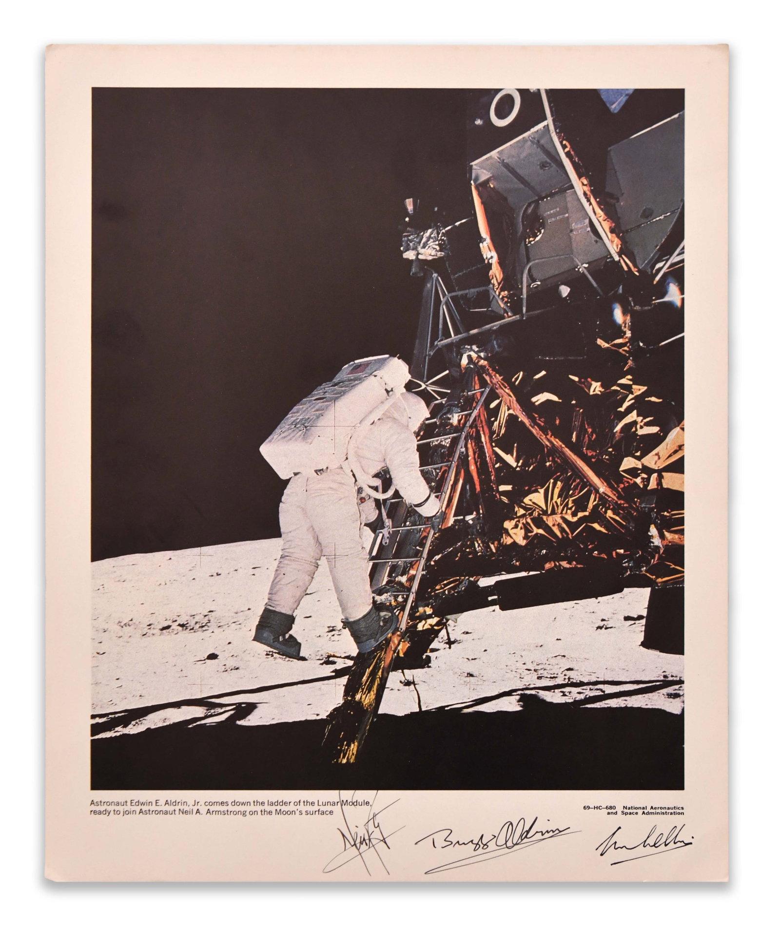 Apollo 11 Crew-Signed Nasa Lunar Photograph (Nasa Official Photograph, 69-Hc-680) (1 of 1)