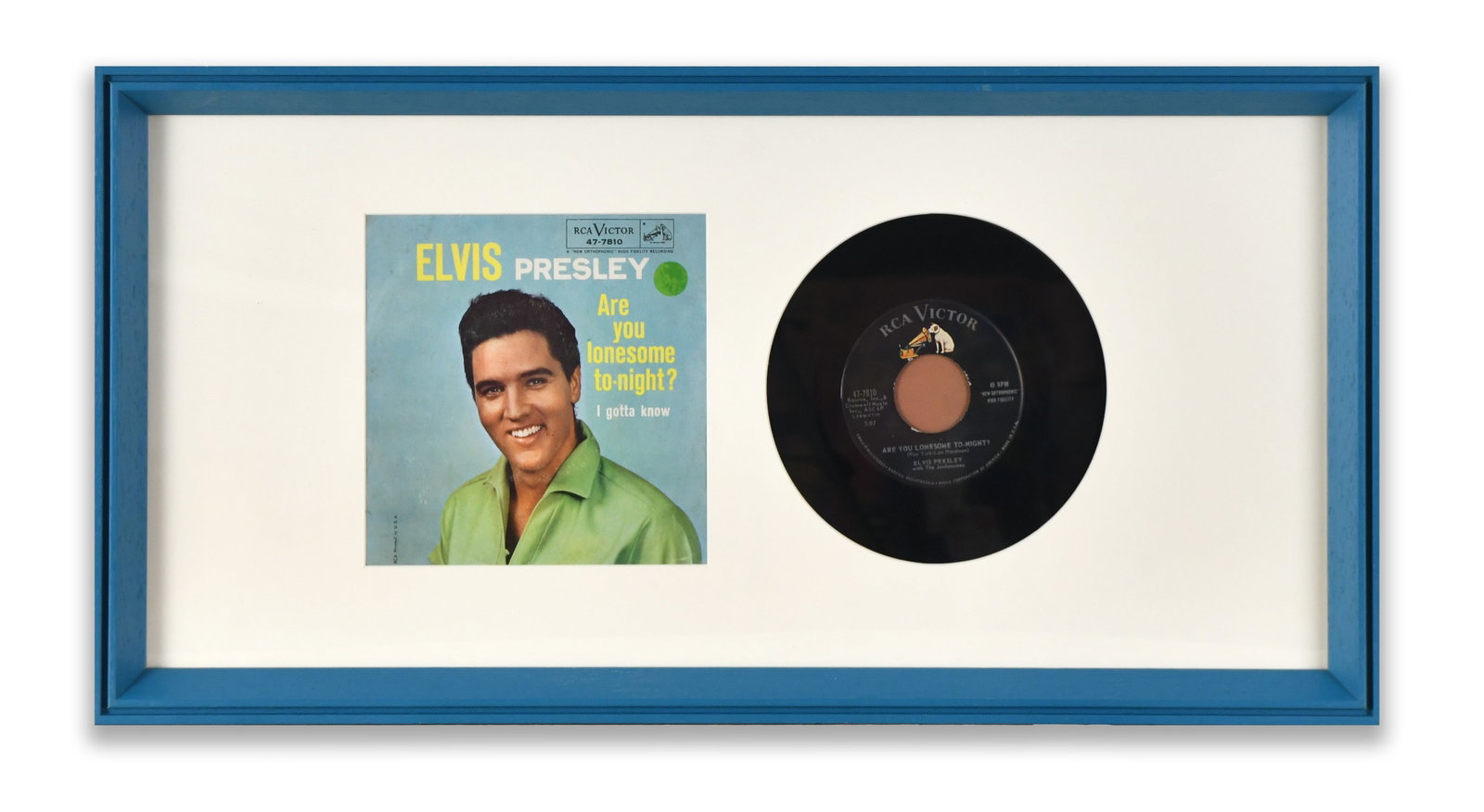 Elvis Presley-Rca Victor 45 Rpm Single ''Are You Lonesome Tonight?'' Display Presentation (1 of 1)