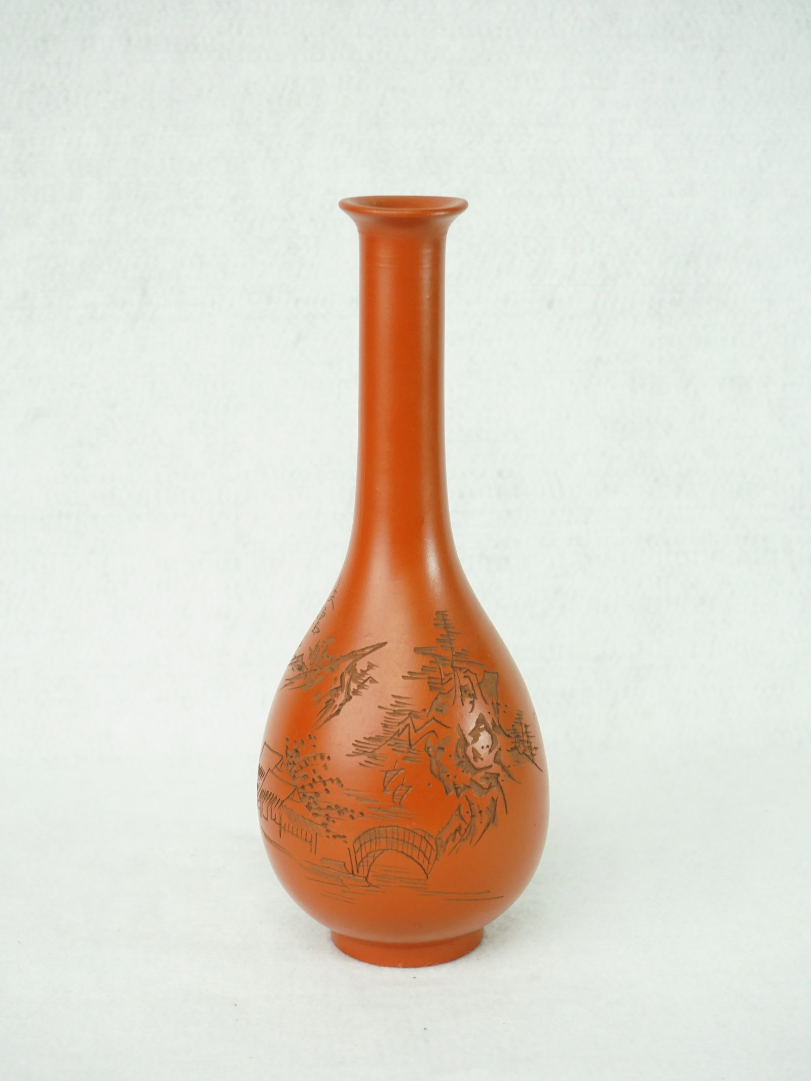 Chinese Yixing Zisha 'Landscape' Vase: Approximate size: H:8.5 in Shipping: We offer in-house shipping services for most small items. This means that we will take care of packing and shipping the items directly to you. For larger or