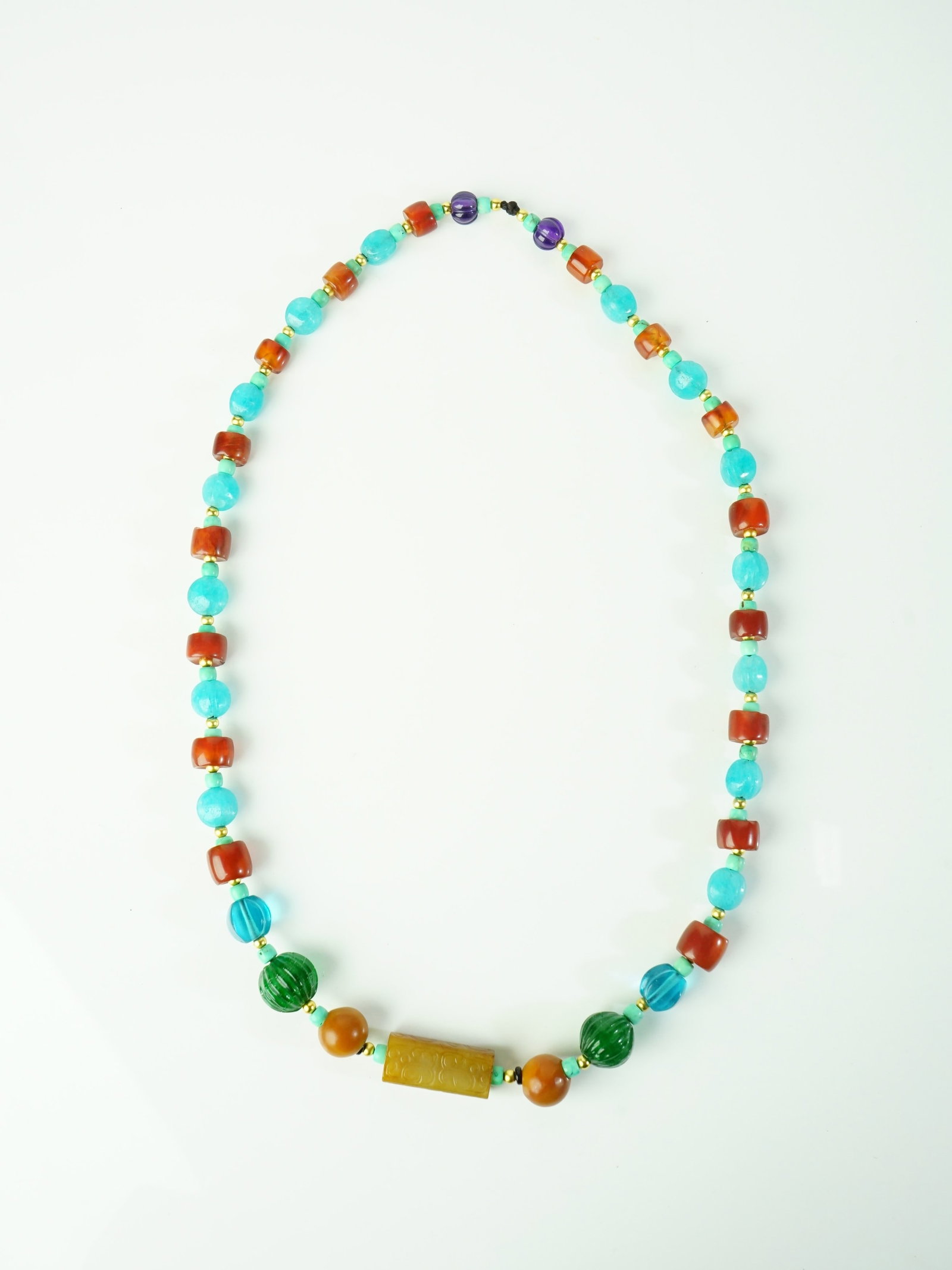 Chinese Jade, Glass and Multi Stone Necklace (1 of 5)