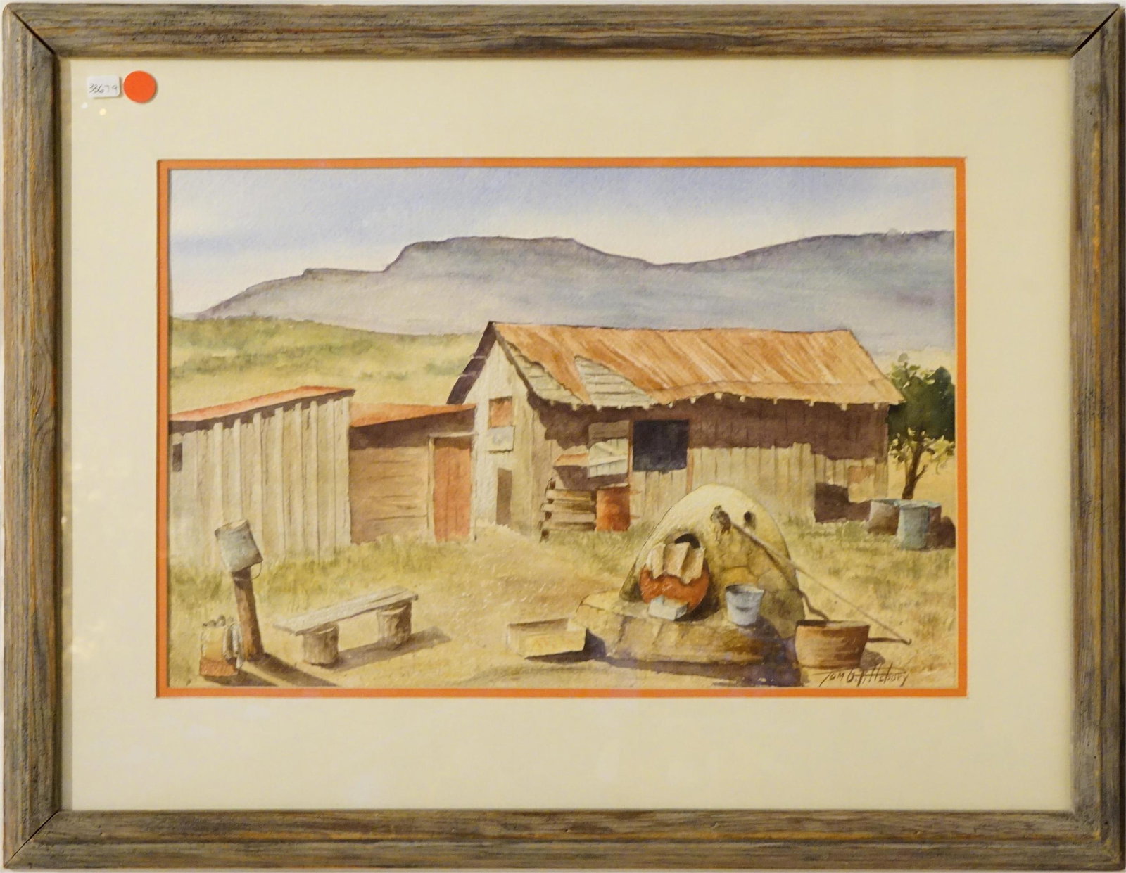 A Backyard W/ Everything By Thomas Giles Pillsbury: Approximate size: frame 21x27 in /image 12x18 in Shipping: We offer in-house shipping services for most small items. This means that we will take care of packing and shipping the items directly to you