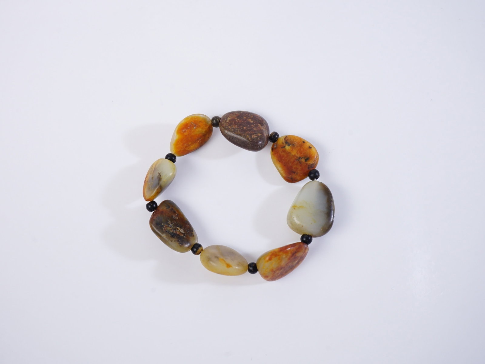 Chinese Hetian Jade Pebble Bracelet (1 of 3)