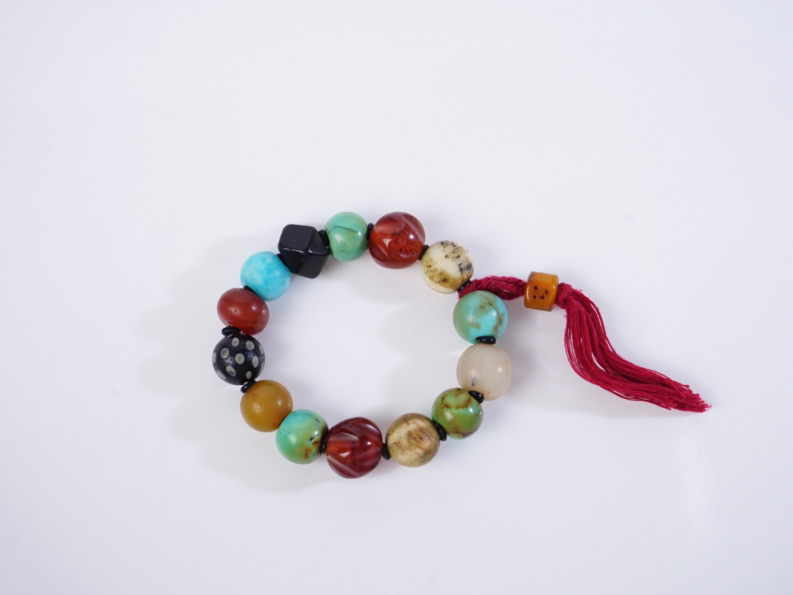 A Multicolor Agate and Gemstone Bead Bracelet - 3