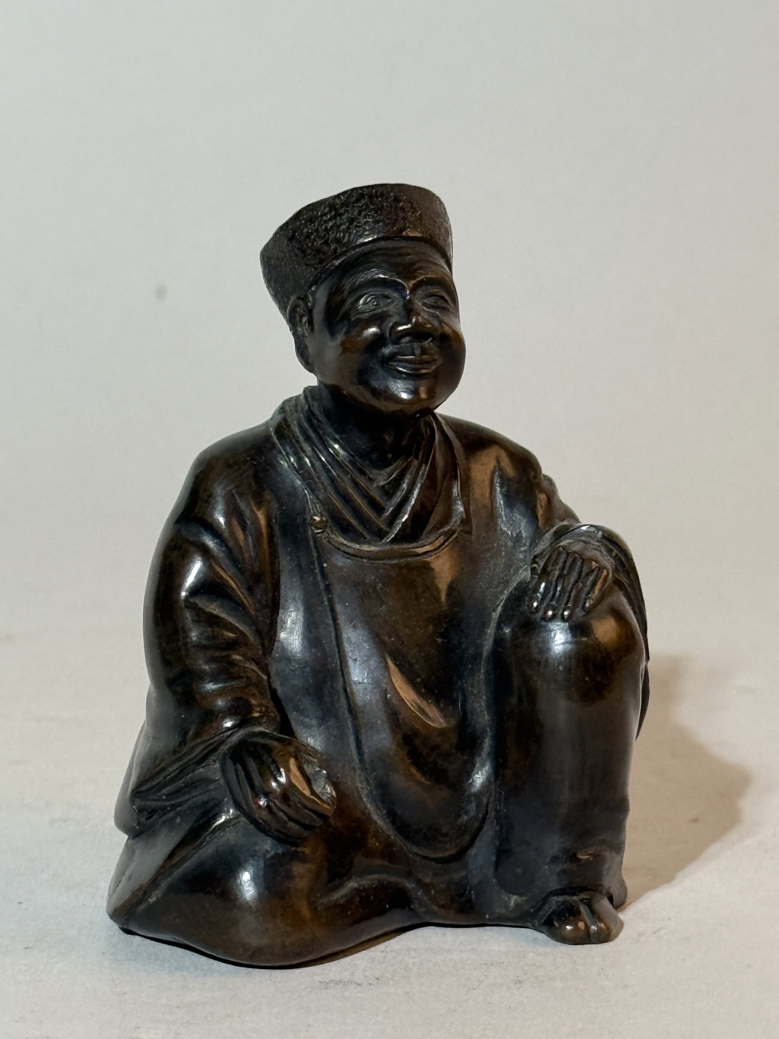 Japanese Bronze Scholar Figurine: meiji period, 3.2"ht Shipping: We offer in-house shipping services for most small items. This means that we will take care of packing and shipping the items directly to you. For larger or specialized 