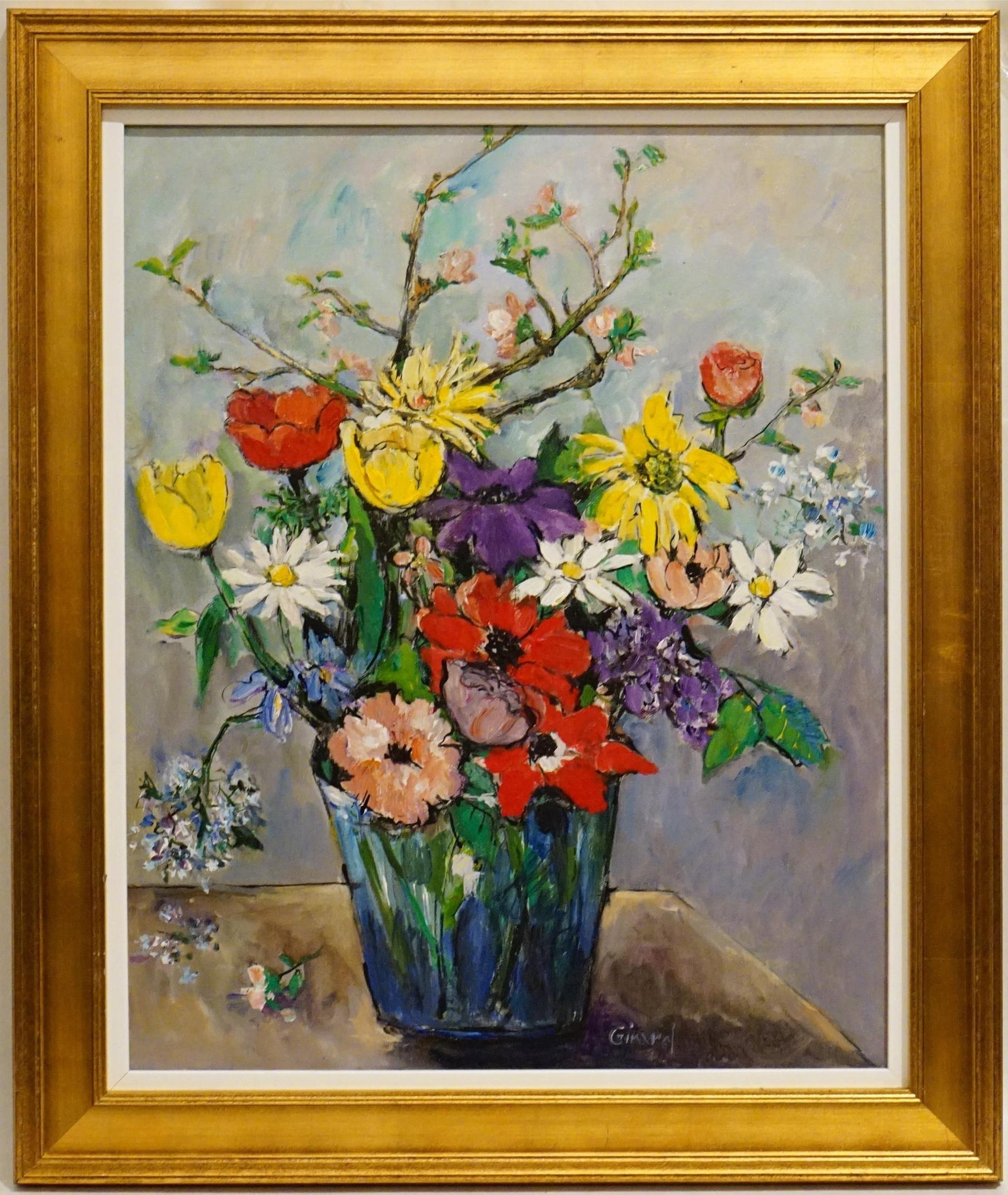 Flowers in a Vase-Girard: Approximate size:frame 21x25 in Shipping: We offer in-house shipping services for most small items. This means that we will take care of packing and shipping the items directly to you. For larger or s