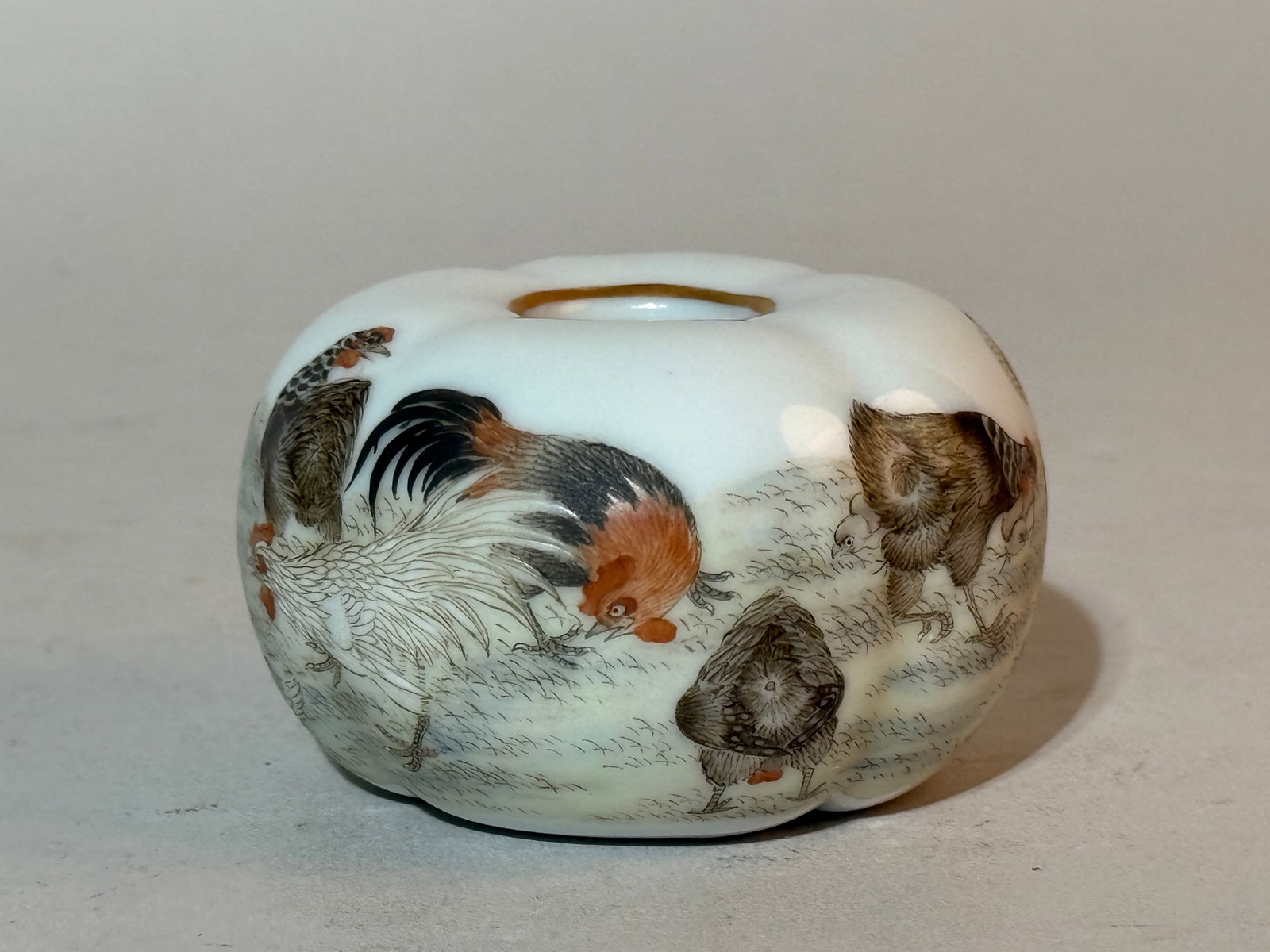 A Chinese 'Rooster' Scholar's Water Pot: 2.5"dia Shipping: We offer in-house shipping services for most small items. This means that we will take care of packing and shipping the items directly to you. For larger or specialized items, we rec
