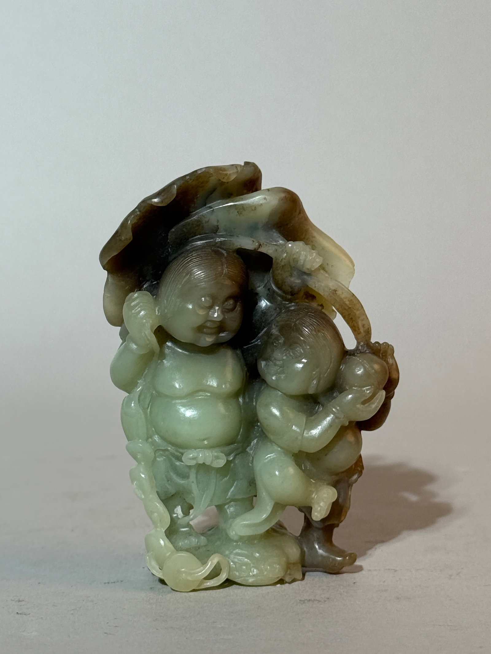 A Chinese Carved Jade 'Immortals' Group: 3.75"ht Shipping: We offer in-house shipping services for most small items. This means that we will take care of packing and shipping the items directly to you. For larger or specialized items, we rec