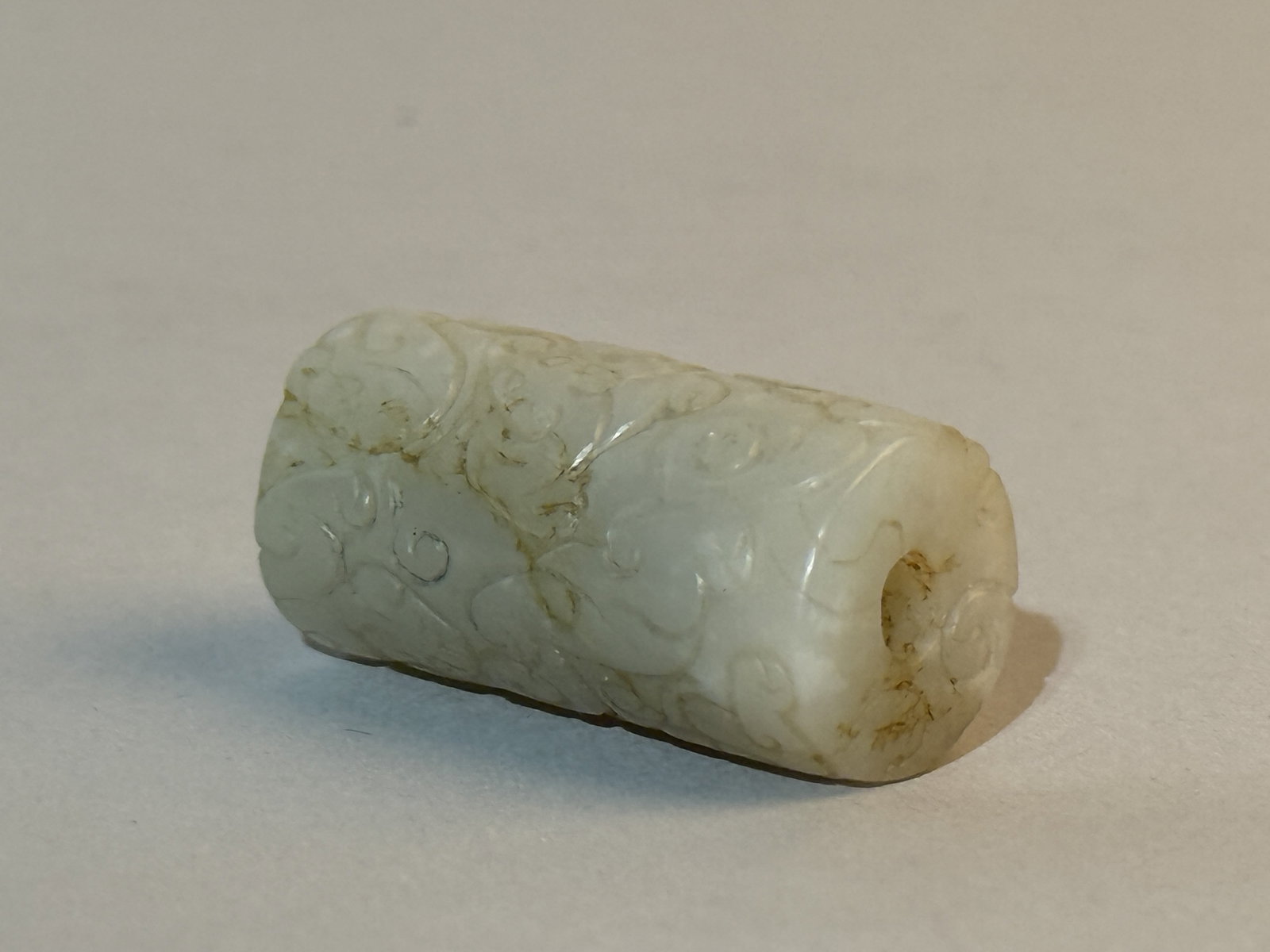 A Chinese Round Jade Bead - 6