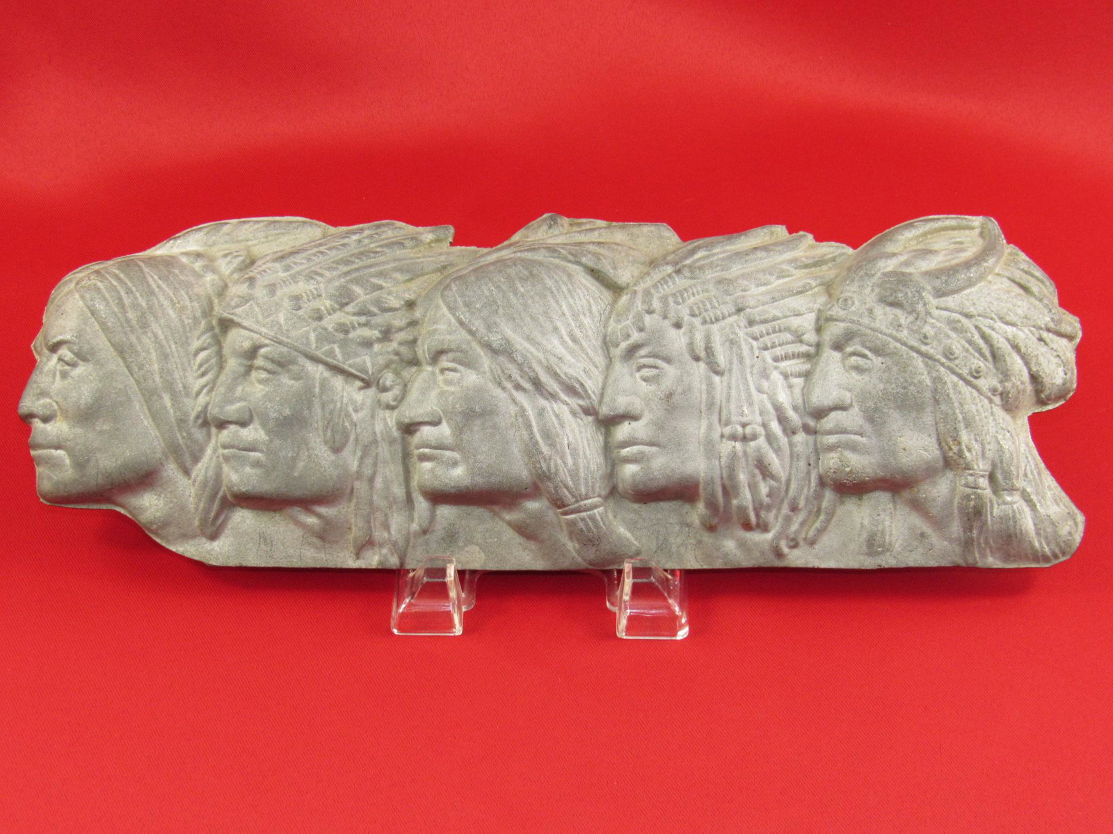 Vintage Pewter Native American Indian Wall Decoration (1 of 6)