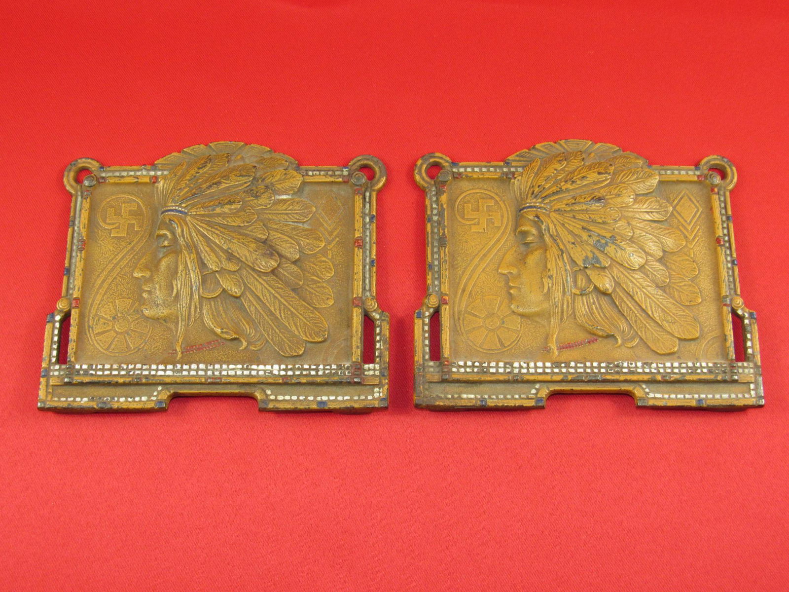 Vintage Cast Iron Native American Indian Bookend - Judd #9964 (1 of 5)