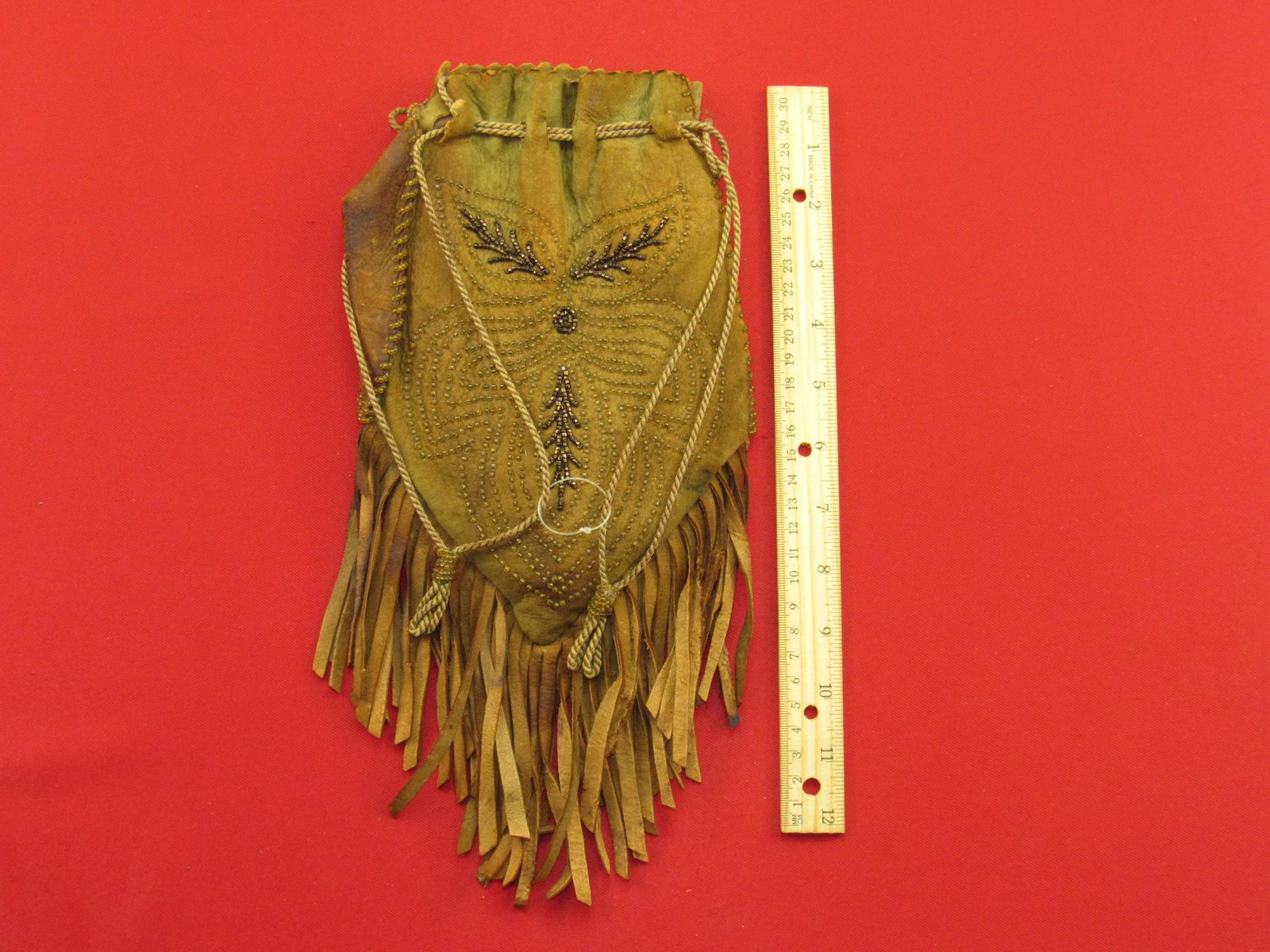 Beautiful Mohawk Indian Beaded Tobacco Bag (1 of 6)