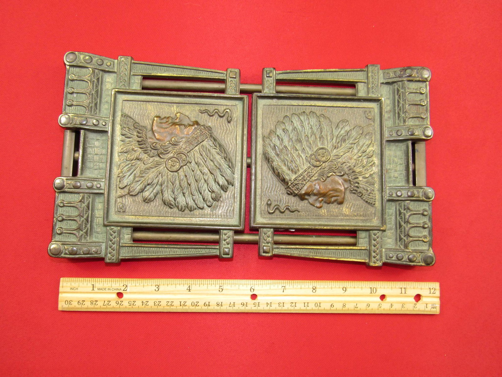 Beautiful Cast Iron Telescoping Native American Book Holder (1 of 6)