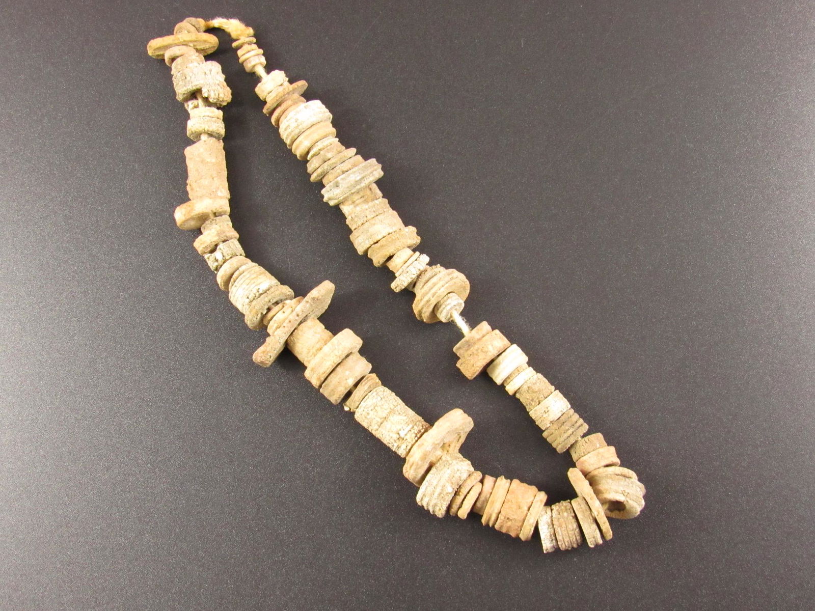 Beautiful Crinoid Fossil Necklace From Indiana: Very beautiful Crinoid fossil necklace from Indiana. See photos for additional detail.