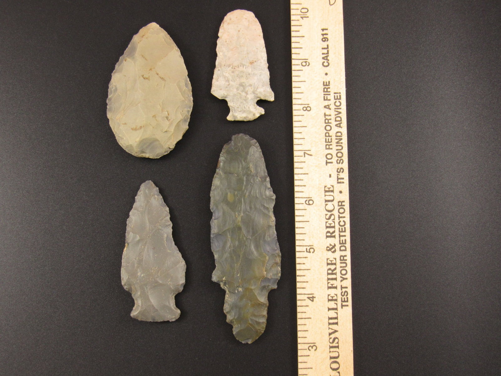 Four Flint Indian Arrowheads (1 of 2)