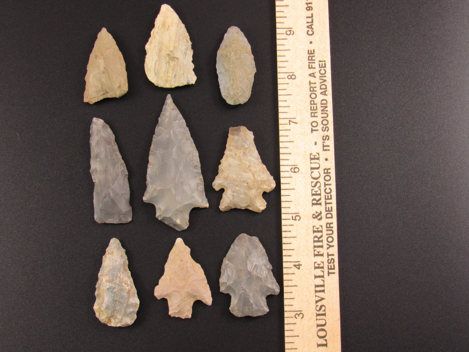 Grouping of Prehistoric Indian Flint Arrowheads from Indiana (1 of 4)