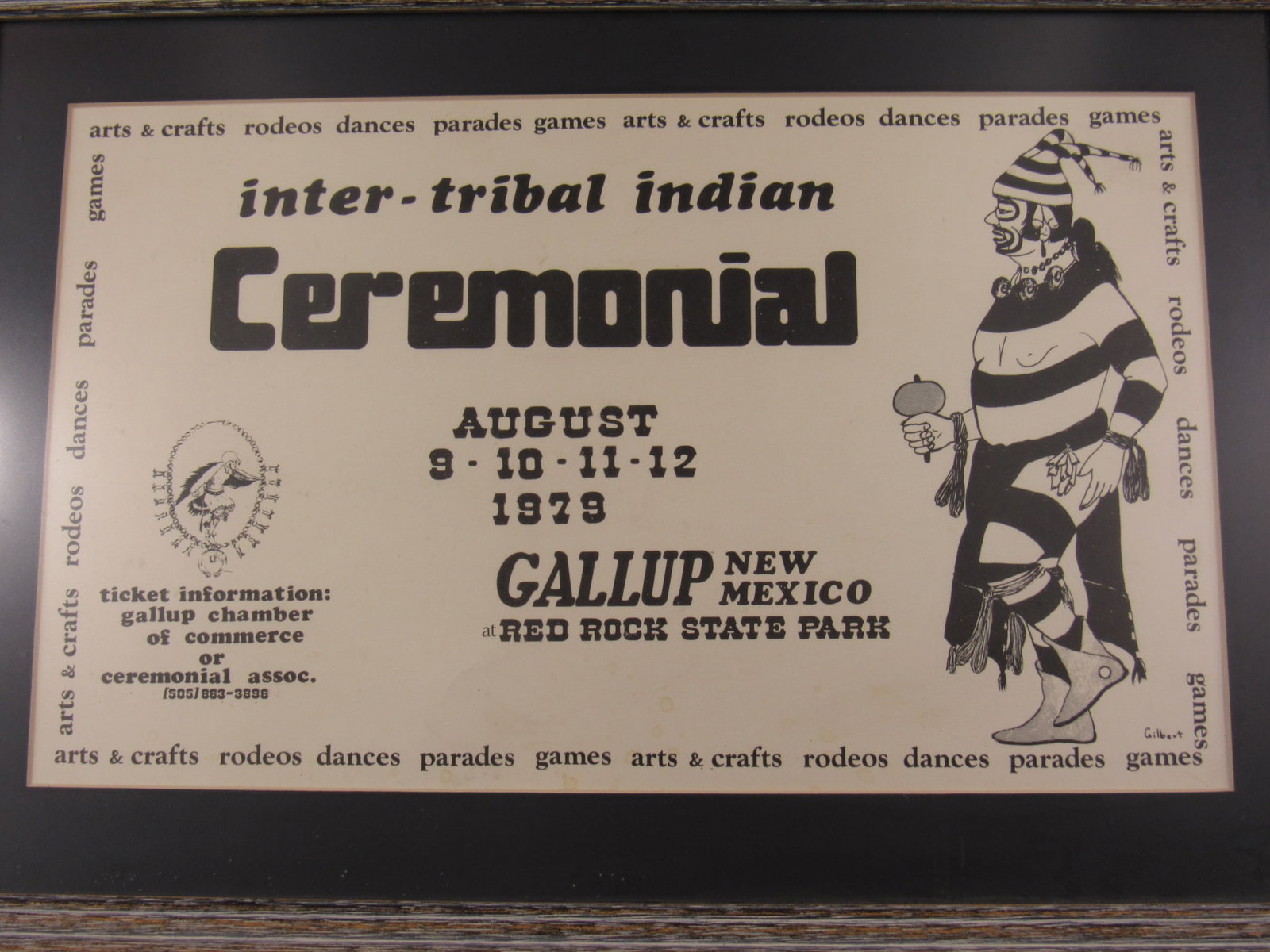 Framed Vintage Native American Event Poster (1 of 6)