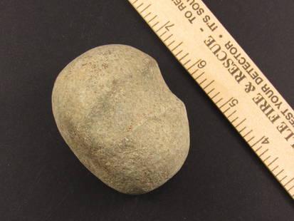 Very Nice Native American Grooved Stone Hammer Axe: Beautiful Indian grooved stone hammer or axe from an old estate in Indianapolis, Indiana.