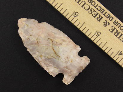 Beautiful Native American Indian Notched Arrowhead: Beautifully Colored flint Indian notched arrowhead from an old estate in Indianapolis, Indiana.