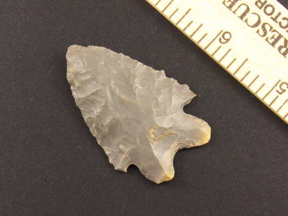 Beautiful Native American Bifurcated Flint Arrowhead: Very Attractive Indian bifurcated flint arrowhead from an old estate in Indianapolis, Indiana.