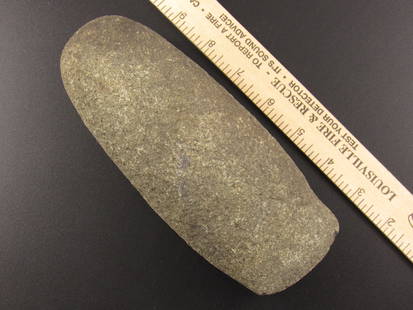 Very Large Native American Indian Stone Celt: Very large and nice Indian stone celt from an old estate in Indianapolis, Indiana.