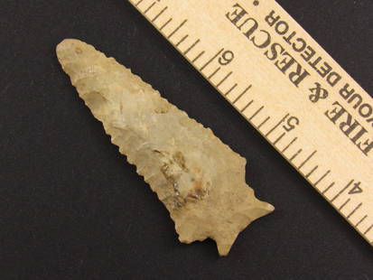 American Indian Flint Arrowhead: Very Nice Indian flint arrowhead from an old estate in Indianapolis, Indiana.