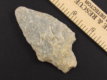 Native American Stemmed Indian Stone Arrowhead: Native American stone stemmed arrowhead from an old estate in Richmond, Virginia.