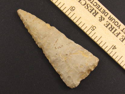 Nice Native American Stemmed Indian Flint Knife: Nice Native American flint knife from an old estate in Richmond, Virginia.