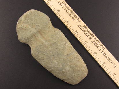 Beautiful and Large Native American Indian Grooved Stone Axe: Very Nice and Large Indian stone axe head from an old estate in Indianapolis, Indiana.