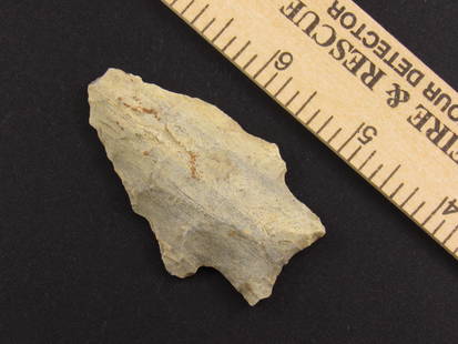 Native American Indian Flint Stemmed Arrowhead: Indian flint stemmed arrowhead from an old estate in Indianapolis, Indiana.