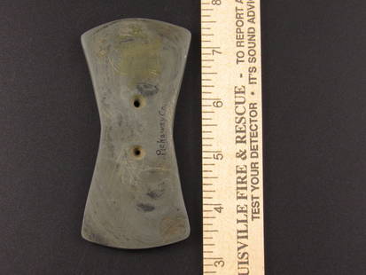 Beautiful Native American Slate Gorget: Beautiful Slate Indian Gorget. Writing on one side reads "Pickaway County, Ohio". Ex B. Bowles collection.