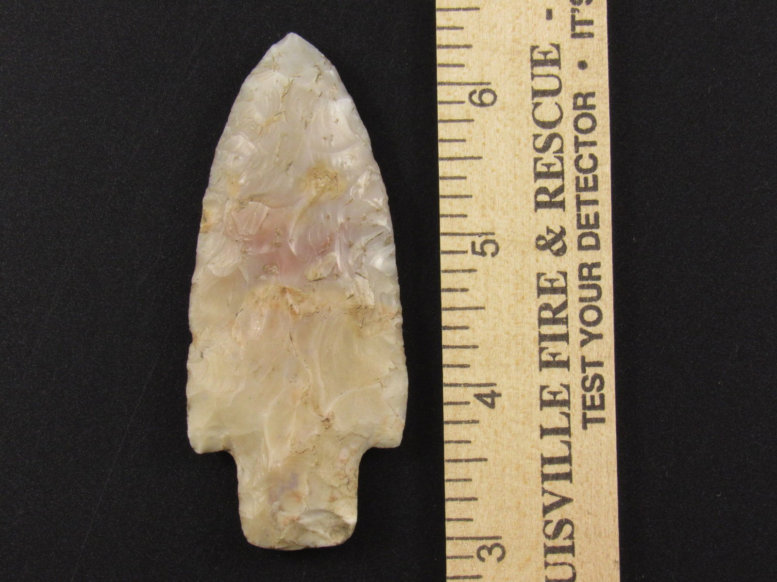 Very Colorful Stemmed Native American Indian Flint Arrowhead (1 of 3)