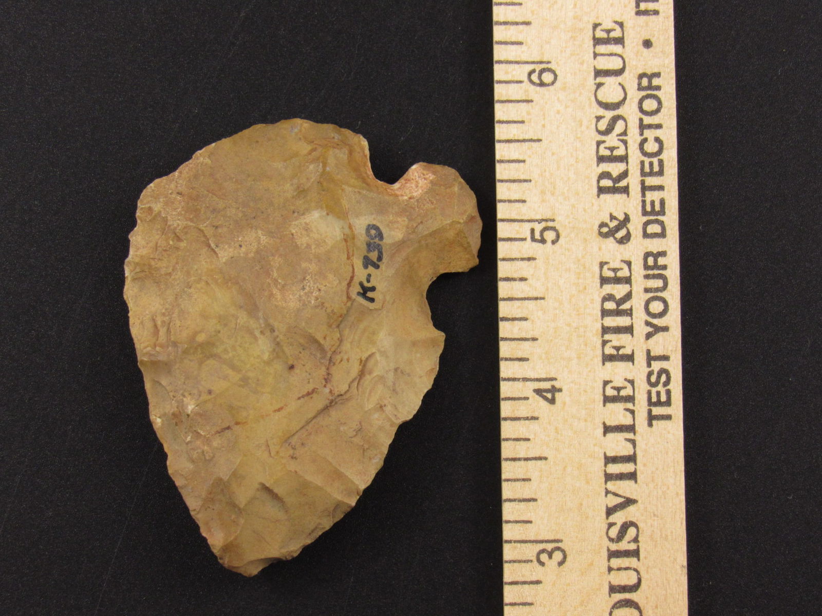 Notched Native American Flint Arrowhead or Knife (1 of 3)