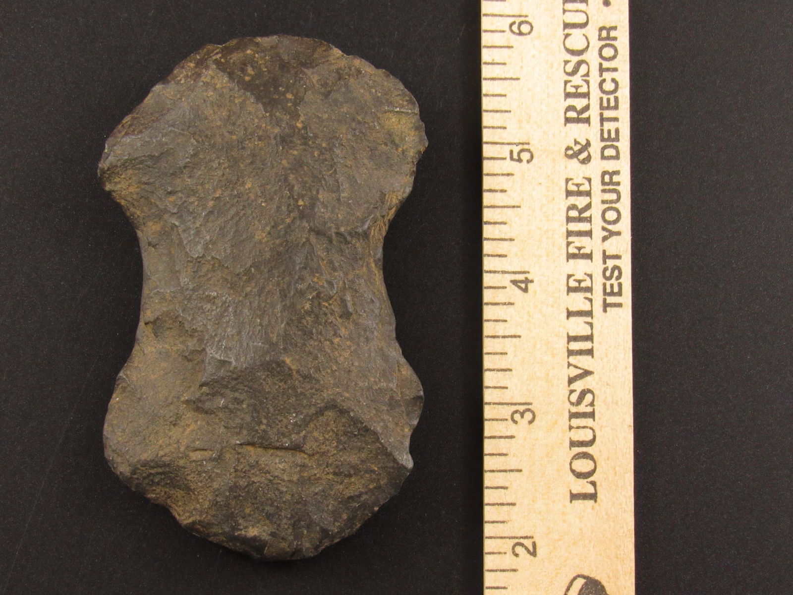 Very Nice Prehistoric Native American Indian Flaked Stone Axe or Hoe: Very nice Indian flaked stone axe or hoe. Ex Ted Kouba family collection.