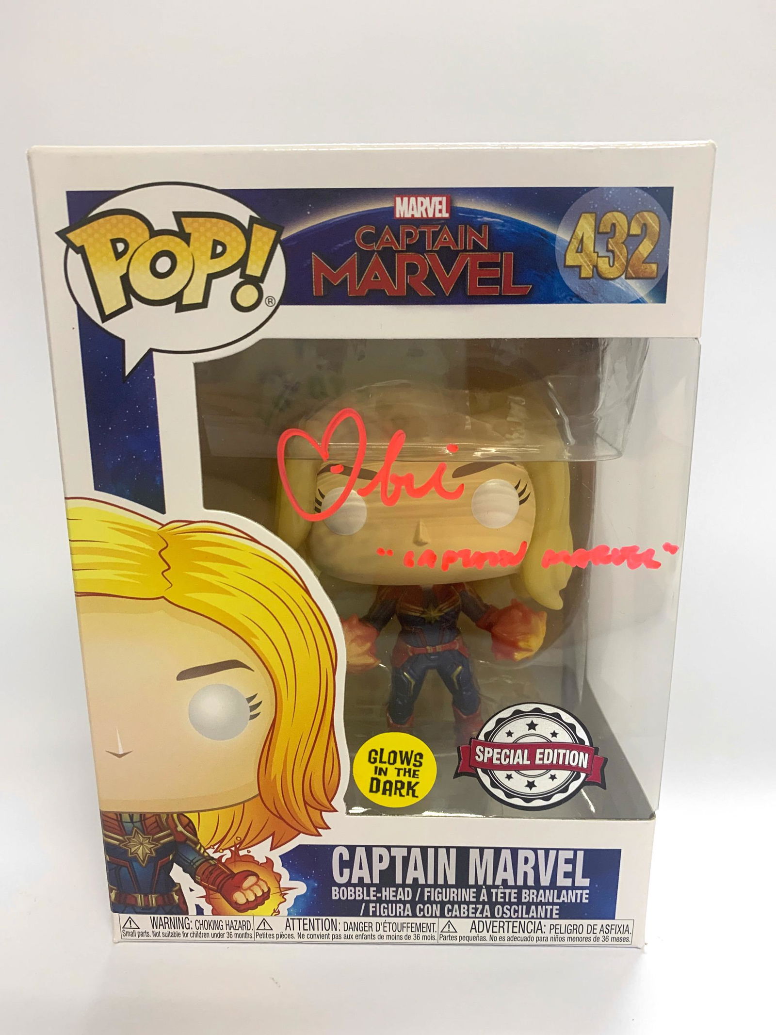 Autograph Signed Captain Marvel Funko Pop (1 of 2)