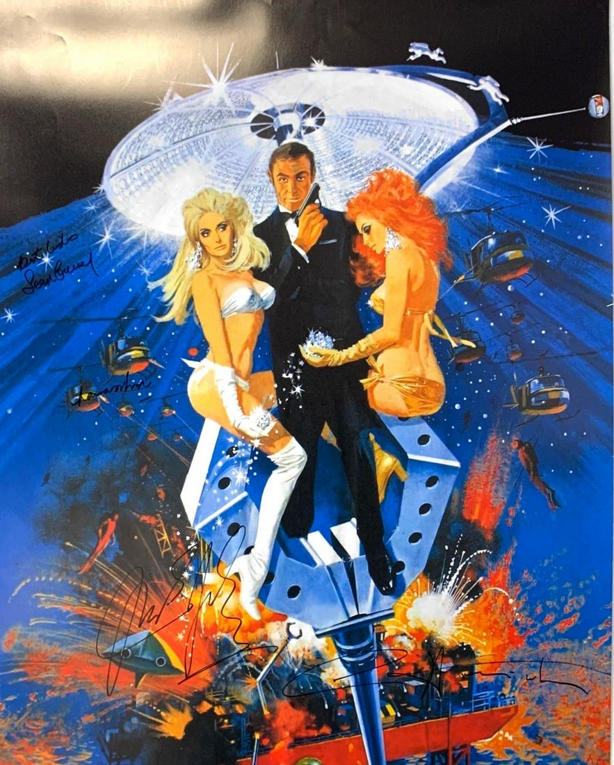 Autographed 007 Diamonds Are Forever Poster: Autographed By: Guy Hamilton, Sean Connery, Jill St. John, Lana WoodSize : 24"x 36" Excellent Condition