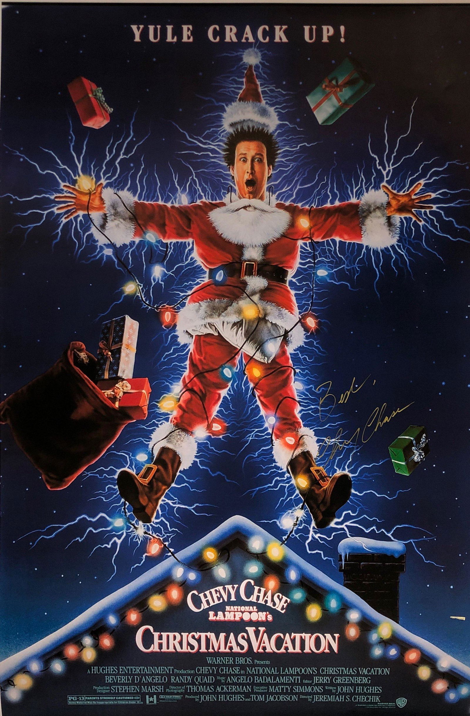 Christmas Vacation Chevy Chase Autographed Poster (1 of 1)