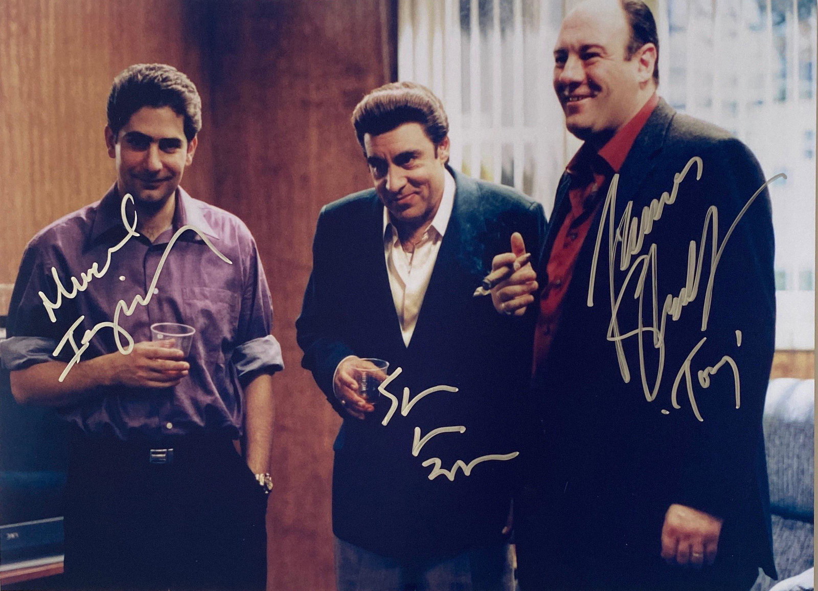 Autograph Signed The Sopranos Photo: Category: Autograph CollectiblesSize: 8 x 10'Autograph: James Gandolfini, Michael Imperioli, Steven Van Zandt Excellent ConditionDetails are as shown in the photos