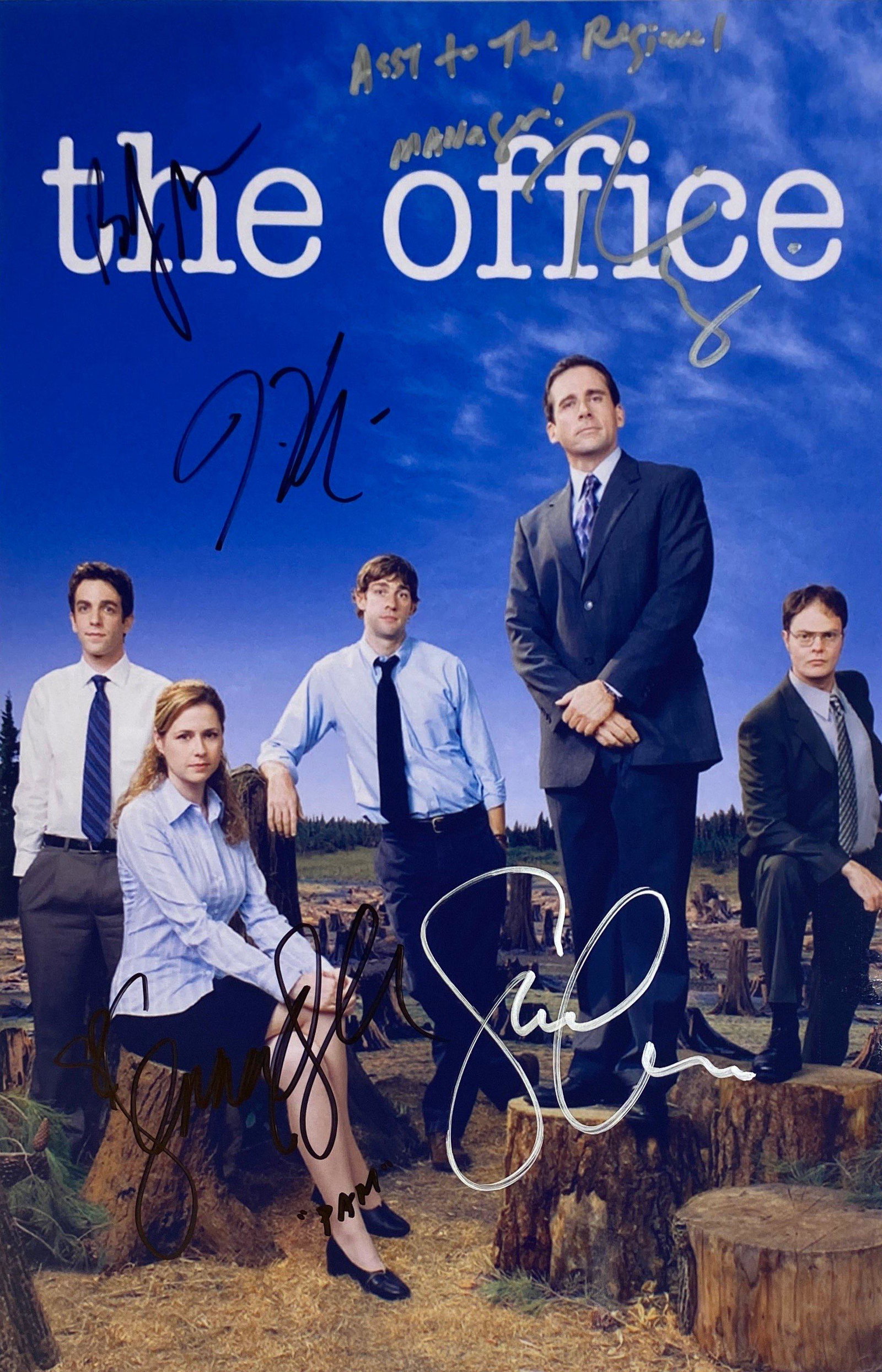 Autograph Signed The Office Photo: Category: Autograph CollectiblesSize: 8 x 10'Autograph: Steve Carell, Jenna Fischer, John Krasinski, Rainn Wilson, B.J. Novak Excellent ConditionDetails are as shown in the photos
