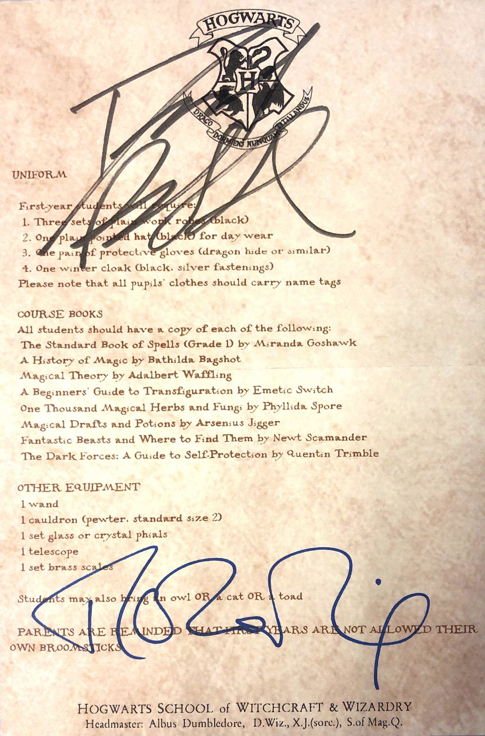 Autograph Autograph Signed Harry Potter Prints: Autograph Includes: JK Rowling, Daniel RadcliffeExcellent Condition and Certified