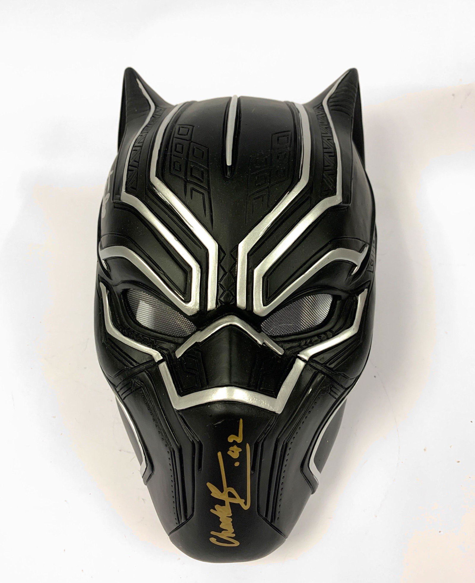 Autograph Signed Black Panther Helmet (1 of 2)