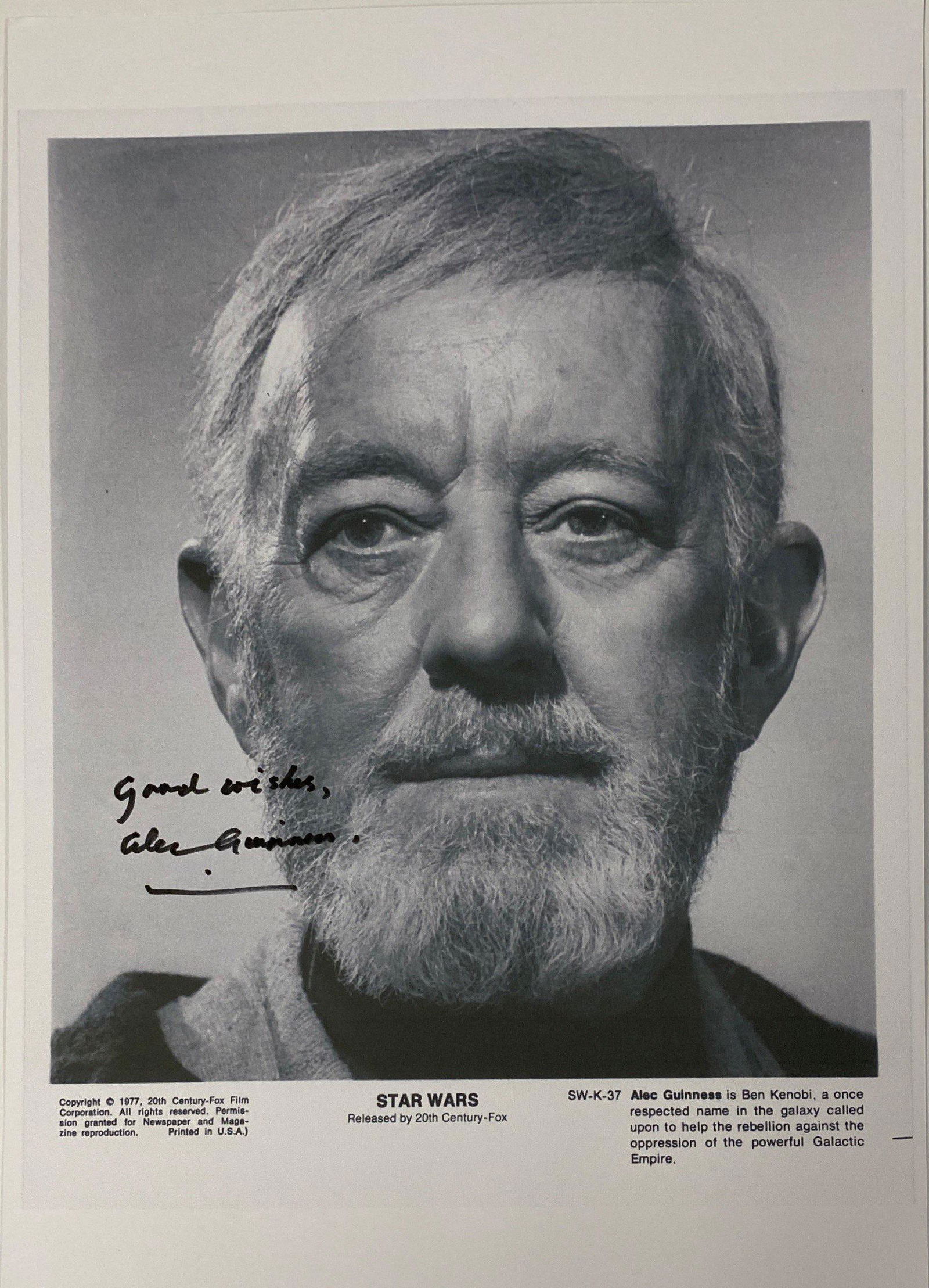 Autograph Signed Star Wars Press Kit Photo (1 of 1)